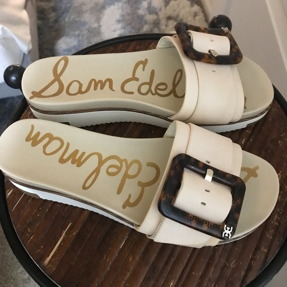 Sam Edelman - Slide Sandals Ariane, Ivory Leather - Wms size 6 - Picture 2 of 6